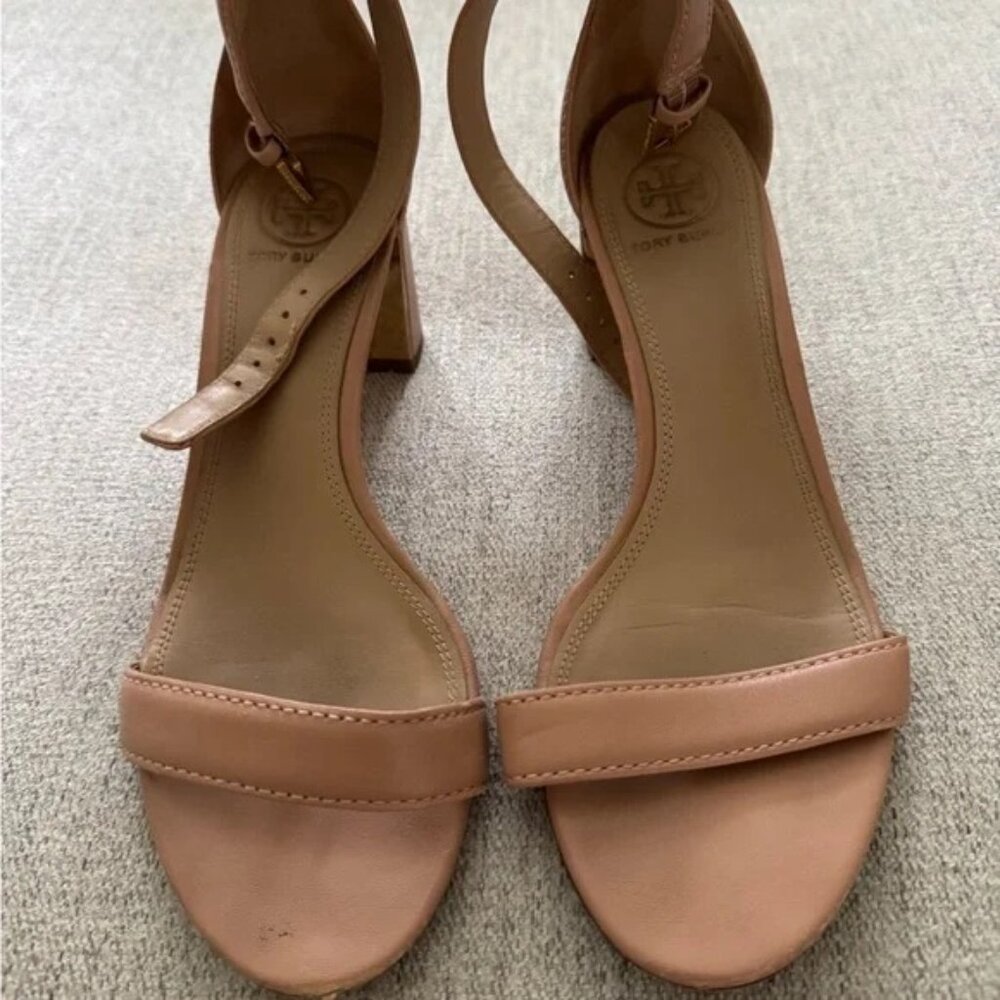 Tory Burch Tan Block Heel Sandals